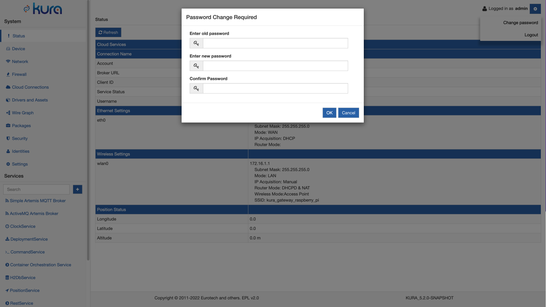 Password Change Dialog