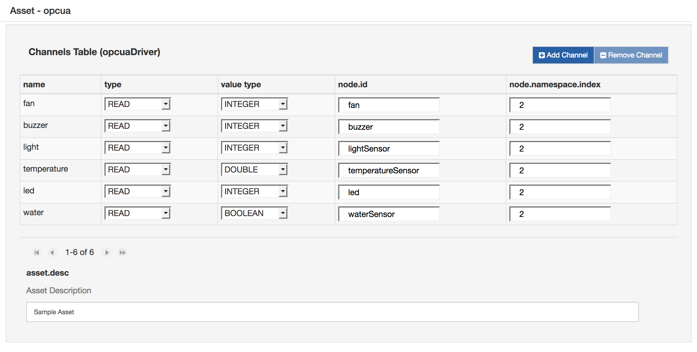 WireAsset Opcua Example Read Mode