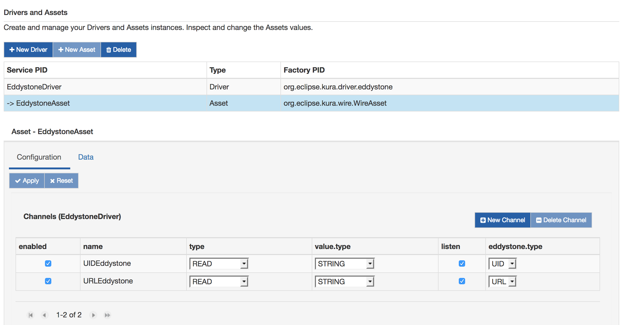 Eddystone Driver Configuration