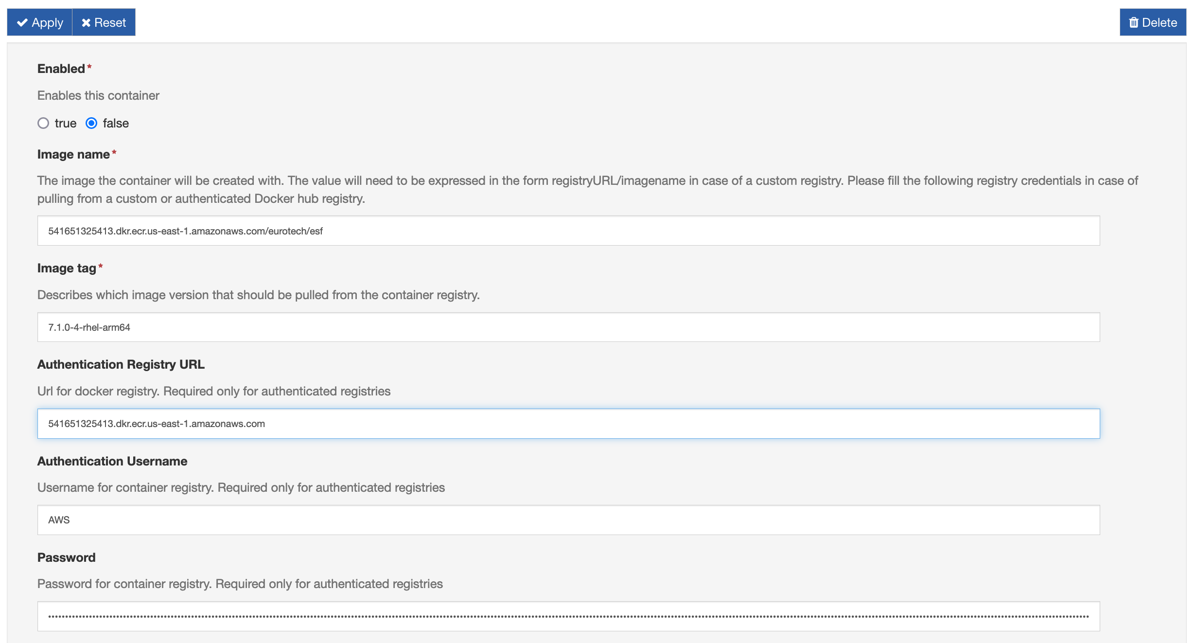 Container Orchestration Provider Authenticated Registries AWS