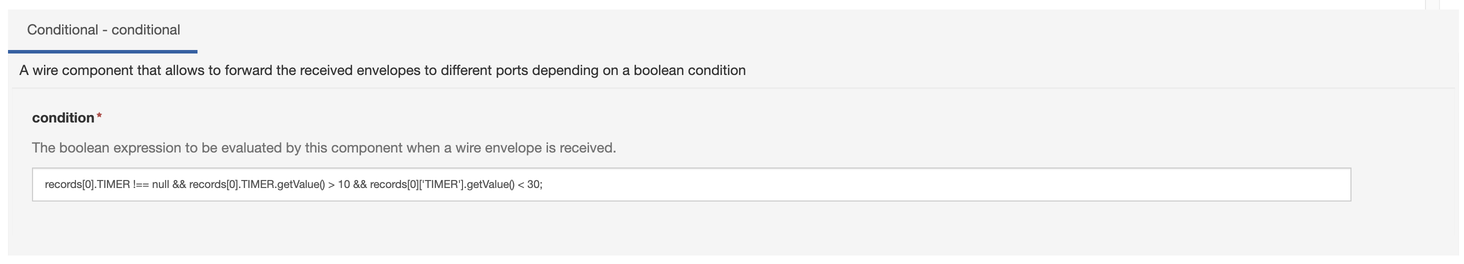 Nashorn Conditional Component Configuration Example